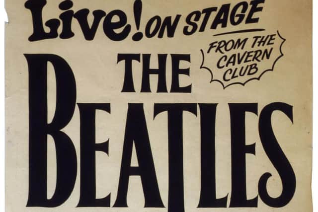 An iconic poster for the famous February 1963 gig by The Beatles at the Azena Ballroom in Gleadless, Sheffield