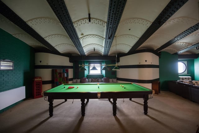 A view of the snooker room inside No Man's Fort