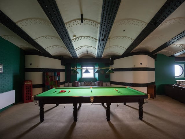 A view of the snooker room inside No Man's Fort