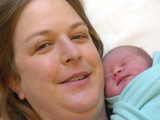 Cheryl Stanton of Wadslley Lane, Hillsborough, and baby girl Roisin, born at 06.08am on New Year's Day at Jessops Hospital, Sheffield, weighing 6 lbs 11 oz