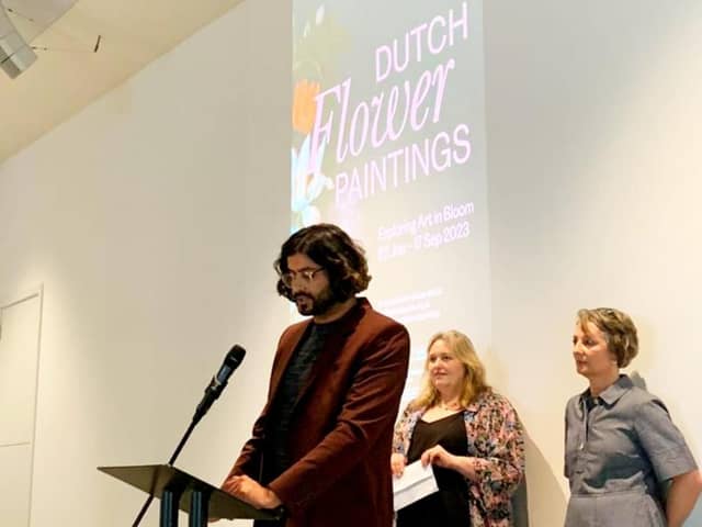 Councillor Minesh Parekh at the launch of the Millennium Gallery’s Dutch Flower Paintings exhibition in Sheffield. Picture: Sheffield Labour