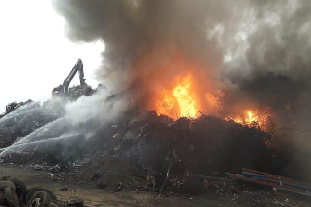 The huge scrap metal fire on Carlisle Street in Burngreave, Sheffield (pic: South Yorkshire Fire and Rescue)