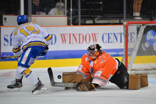 Barry Brust shuts out Fife, pic Dean Woolley