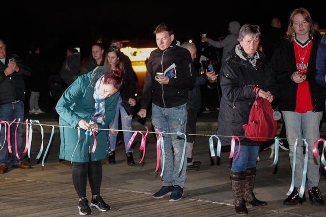 Families gathered at The Kelpies for a Baby Loss Awareness Day candle-lighting service.