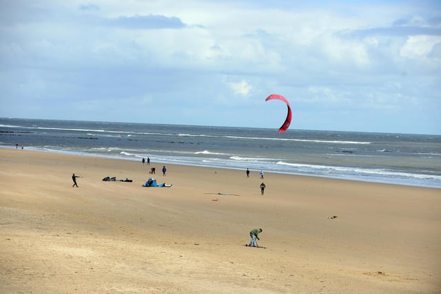 Kite surfers took advantage of the new relaxed lockdown measures on Seaburn Beach.