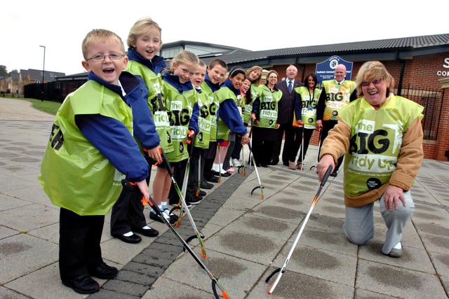 Southwick Primary School pupils joined in with the Love Where You Live campaign in 2011 and here they are taking part in a tidy-up scheme.