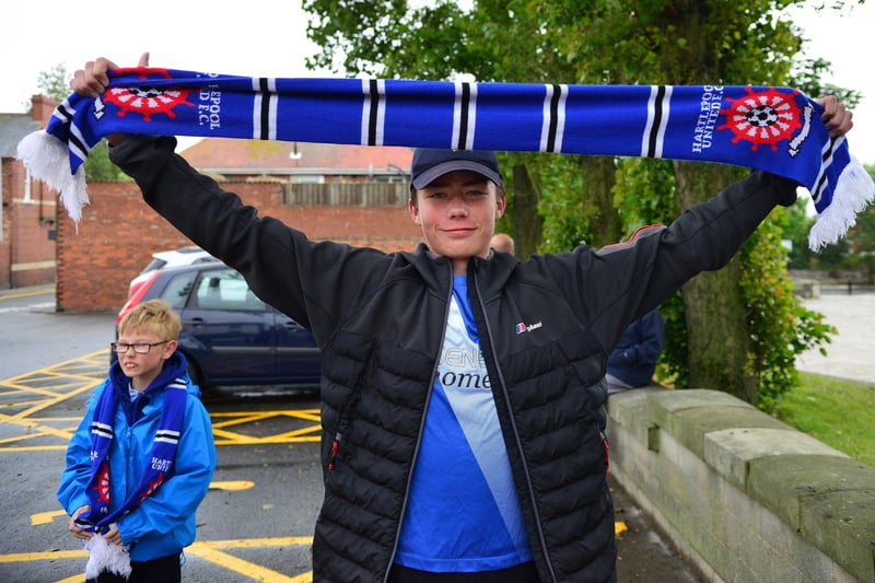 Fans show their blue and white colours ahead of the exciting event.