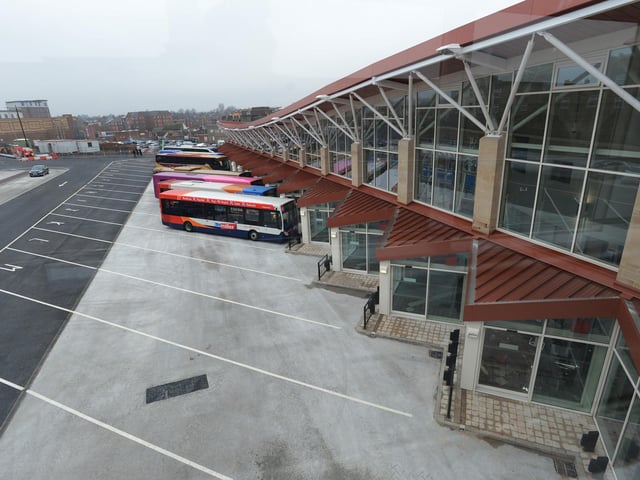 The town's new bus station and transport interchange opened in 2013.