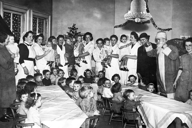 Beet St Day Nursery 1945 Christmas Party with Father Christmas