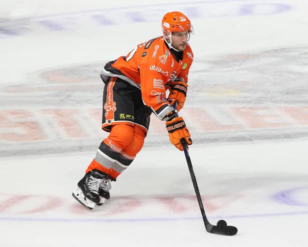 Jonathan Phillips back in a Steelers shirt against Manchester Storm. Picture: Hayley Roberts