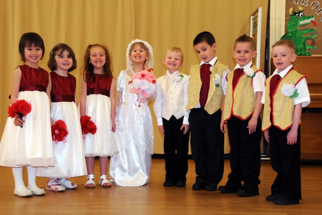 Pupils were pictured at a mock wedding which was held at Hetton Methodist Church in 2003. Does this bring back wonderful memories?