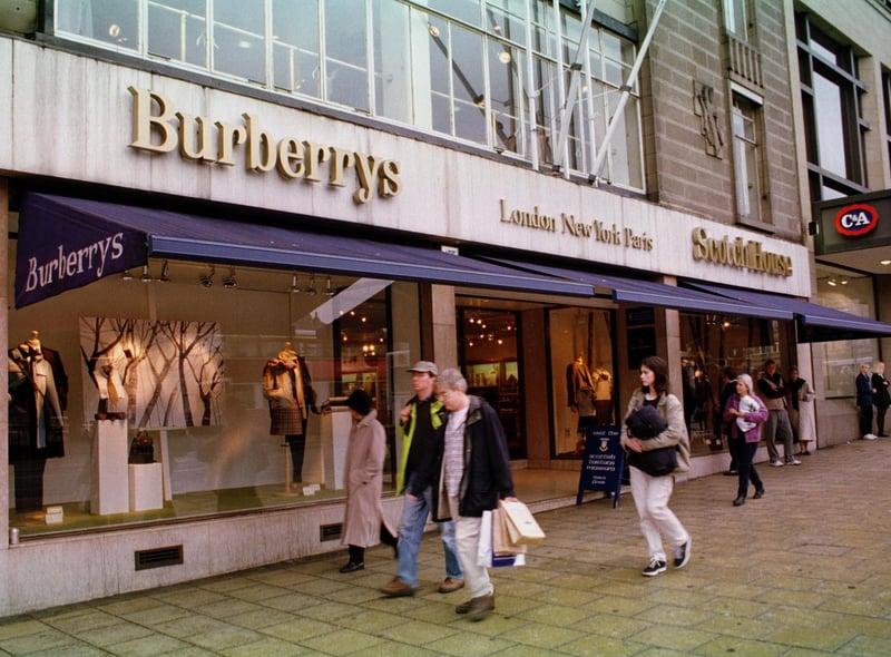 A highly fashionable blast from the past this one. Burberry closed its Princes Street outlet in 1999.