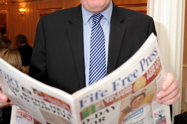 Editor Allan Crow with the first tabloid edition in the history of the Fife Free Press (Pic: Walter Neilson)