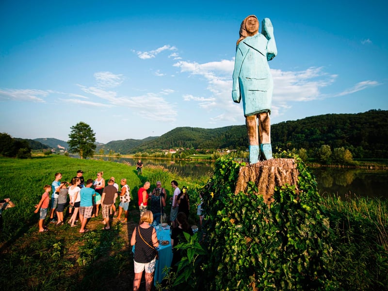 This particular, erm, tribute, honoured Sevnica's most famous daughter. It was subsequently set on fire and has since been replaced with a stone version..