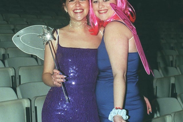 Millennium revellers at Sheffield's Don Valley stadium for the 1999 New Year's Eve Gatecrasher event. Pictured are Claire Rochfort and Annabel Rochfort