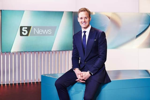 Dan Walker on Channel 5 News. (Pic credit: Channel 5 / Paramount)