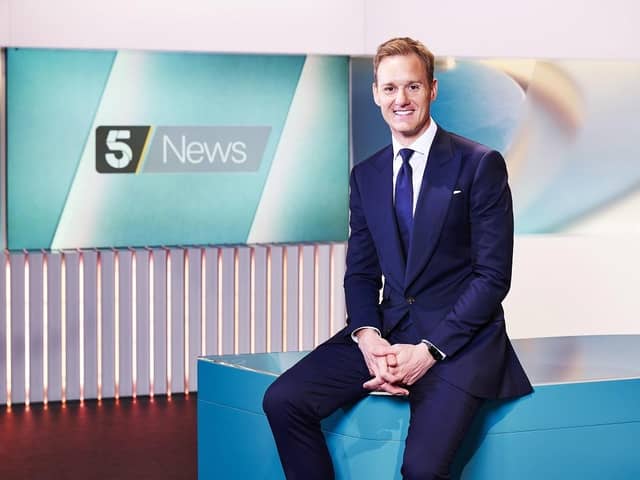 Dan Walker on Channel 5 News. (Pic credit: Channel 5 / Paramount)