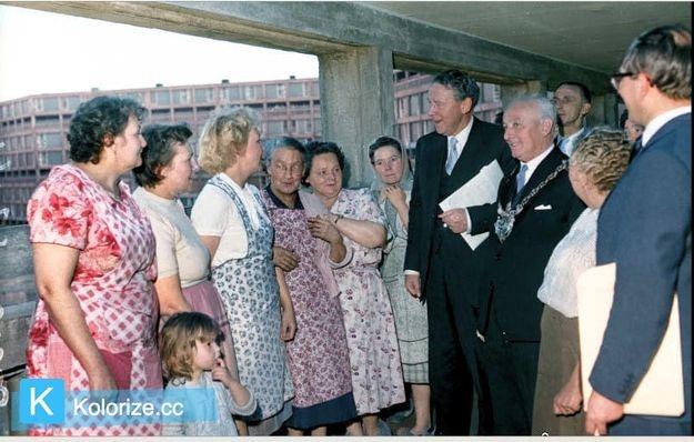 The Rt Hon Hugh Gaitskell MP opens Sheffield's Park Hill Flats in 1961.  Picture: Sheffield Newspapers