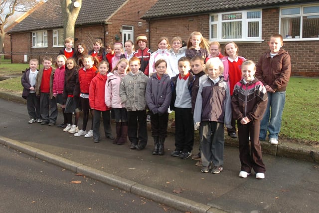 Pupils of the Burnside Primary School choir were singing Christmas carols for the residents of Moorsburn Drive, Houghton in 2008.