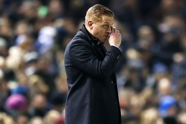 Garry Monk looks on as his Wednesday side battle to contain City.