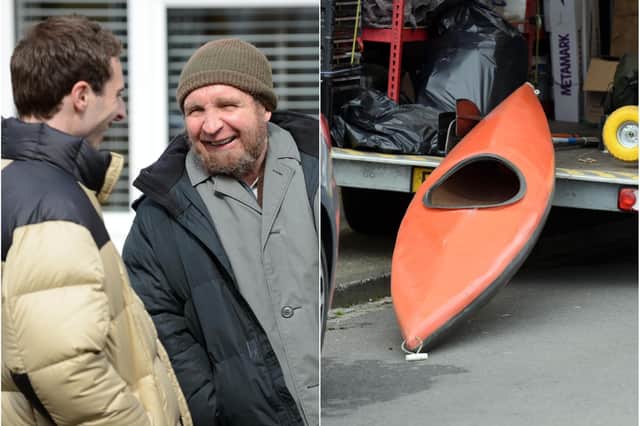 Eddie Marsan, with beard, plays John Darwin in a new ITV production of Darwin's deception in faking his own death in a 2002 canoeing accident.
