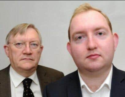 Adam Bradford (right) with father David Bradford.
