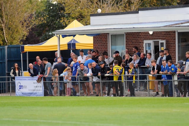 A section of fans who attended Tuesday night's Pompey victory against Gosport Borough. Picture: Sarah Standing (010920-6400)