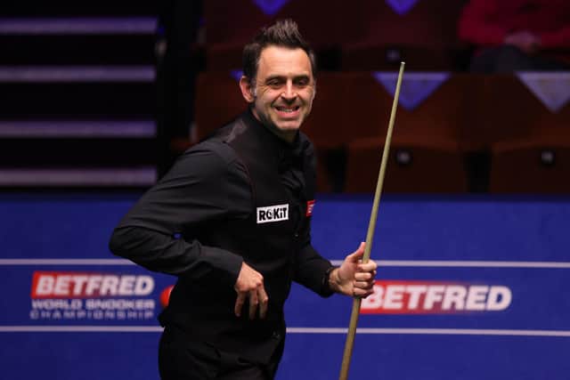 Ronnie O'Sullivan in action at the Betfred World Snooker Championship last year (hoto by George Wood/Getty Images).