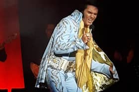 Chris Connor performing as Elvis Presley