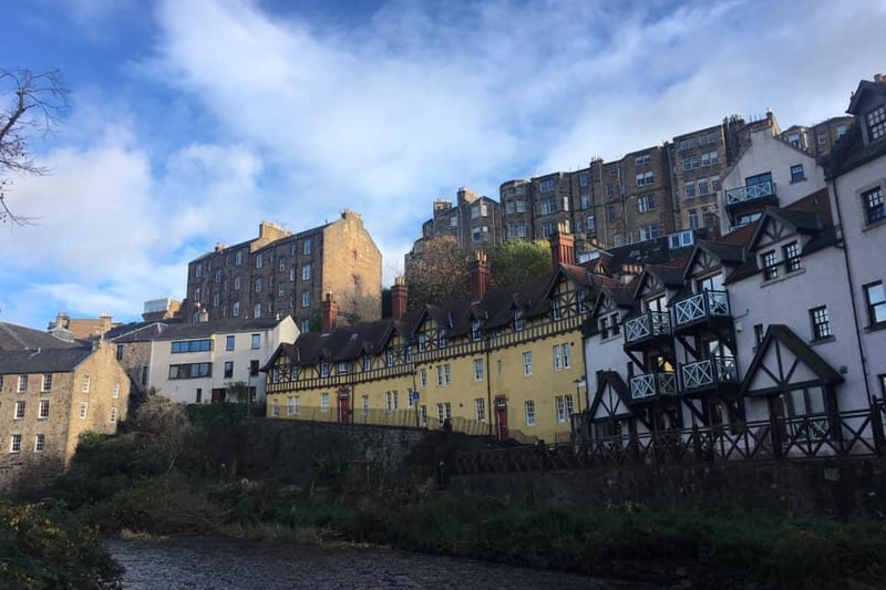Blue skies over Edinburgh's Dean Village, captured by David Cowan.