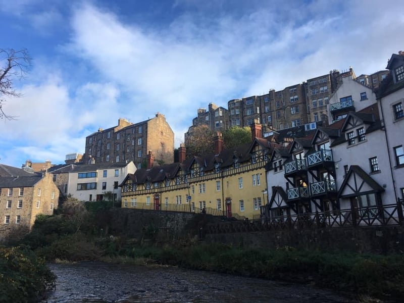 Blue skies over Edinburgh's Dean Village, captured by David Cowan.