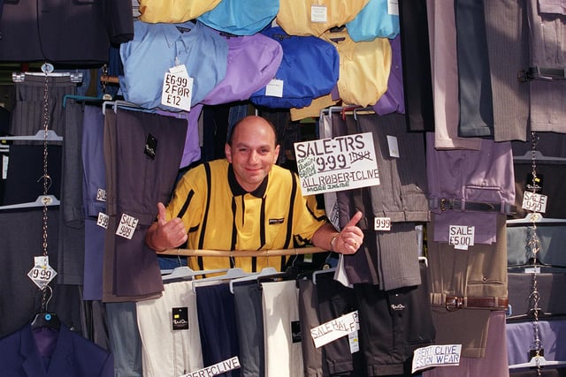 Brian Harrington at his stall in the Castle Market in 1999