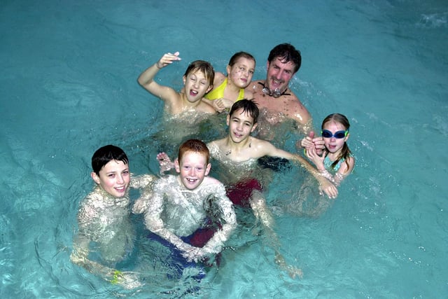Swimmers had fun in the outdoor pool at in Doncaster's Dome in 2002
