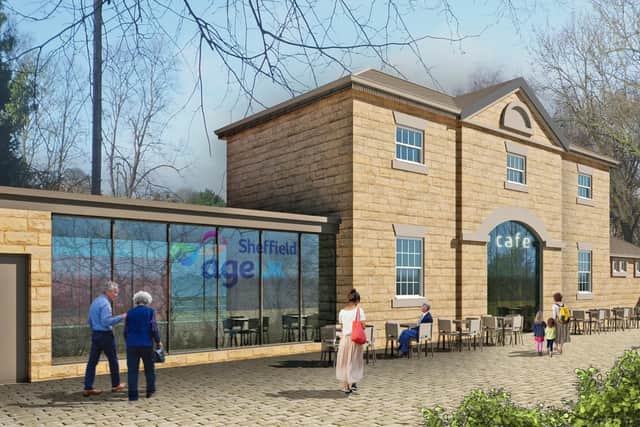 Artists' impression of the new cafe at the Old Coach House in Hillsborough Park.
