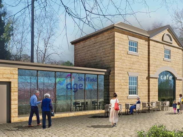 Artists' impression of the new cafe at the Old Coach House in Hillsborough Park.