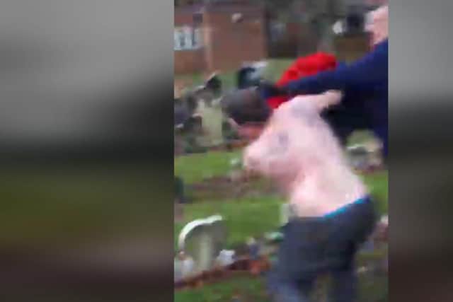 The 43-year-old live-streamed the assault in the graveyard on Facebook.