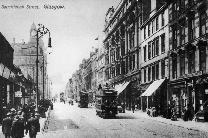 The transport options on Sauchiehall Street are now very different today with trams no longer being in use in the city. 