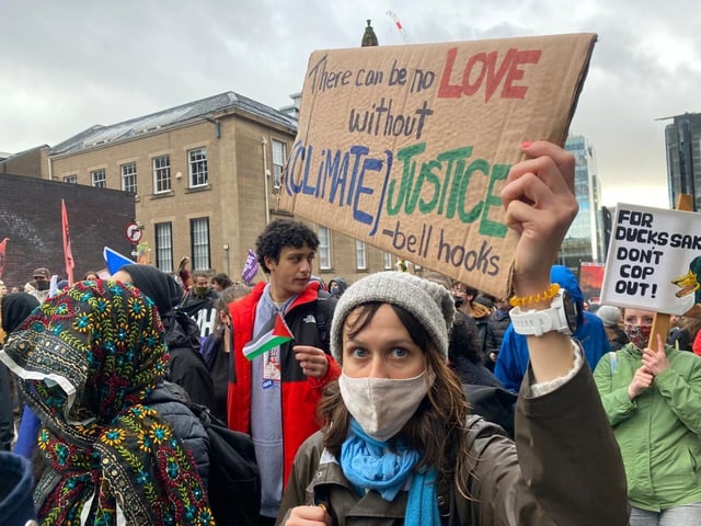 Today's march is the second day of large protests in Glasgow, after yesterday's Fridays for Future march.