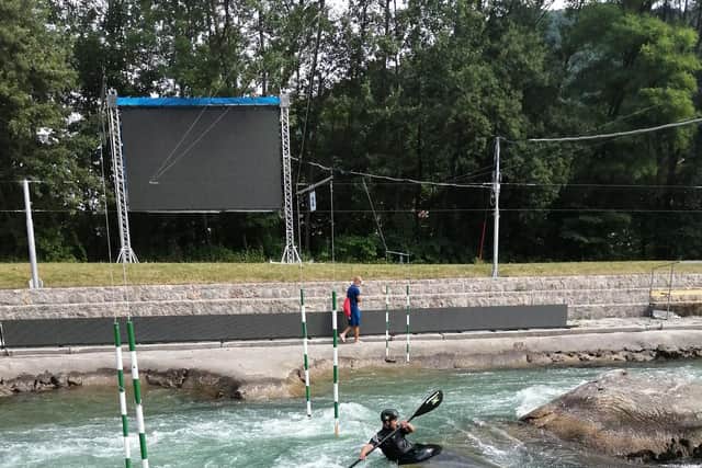 Solomon has been practicing in Slovenia ahead of the Junior World Canoe Slalom Championships.
