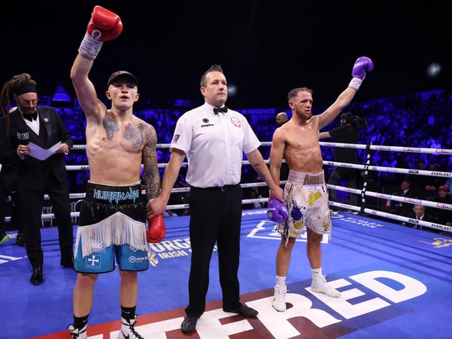 Flint and Hatton were almost reduced to punch drunk brawlers. Picture: Mark Robinson/Matchroom Boxing