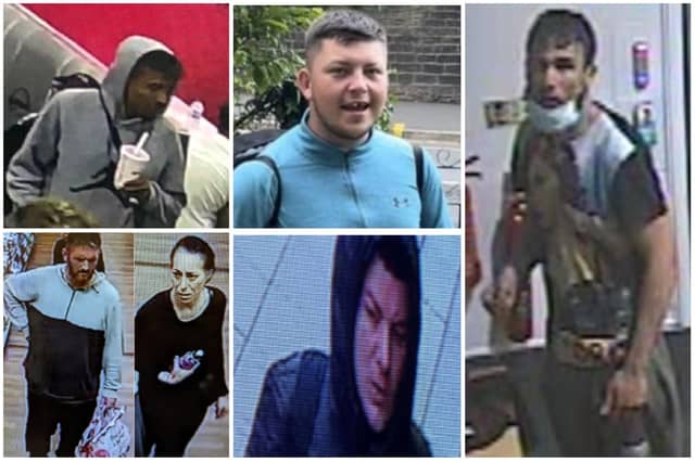 People want to speak to all of the people pictured, in connection with criminal investigations in Sheffield