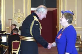 Lynne Wade MBE received the honour from King Charles at Windsor Castle 