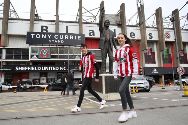 Blades fans before their game with Norwich City.