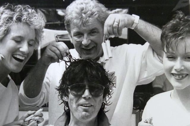 Mike Read was in Seaton Carew in 1986 for the Radio 1 Roadshow and looked like he was having great fun as he had his hair styled. He was in season 3 of I'm A Celebrity.