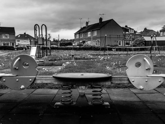 During the height of the restrictions children were banned from using playparks, something captured beautifully by Ricky Morris.