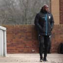 BARNSLEY, ENGLAND - MARCH 20: Darren Moore, Manager of Sheffield Wednesday looks on prior to the Sky Bet Championship match between Barnsley and Sheffield Wednesday at Oakwell Stadium on March 20, 2021 in Barnsley, England. Sporting stadiums around the UK remain under strict restrictions due to the Coronavirus Pandemic as Government social distancing laws prohibit fans inside venues resulting in games being played behind closed doors. (Photo by Ross Kinnaird/Getty Images)