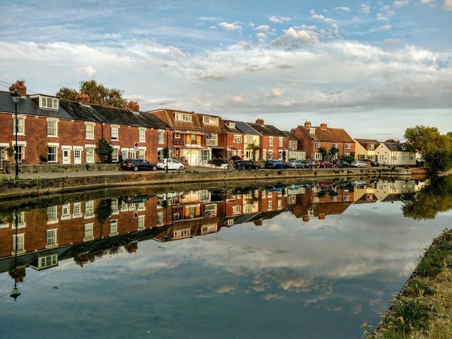 Calm water on Emsworth Mill Pond.