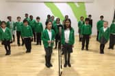 Children at Oasis Academy Don Valley recording their Christmas album