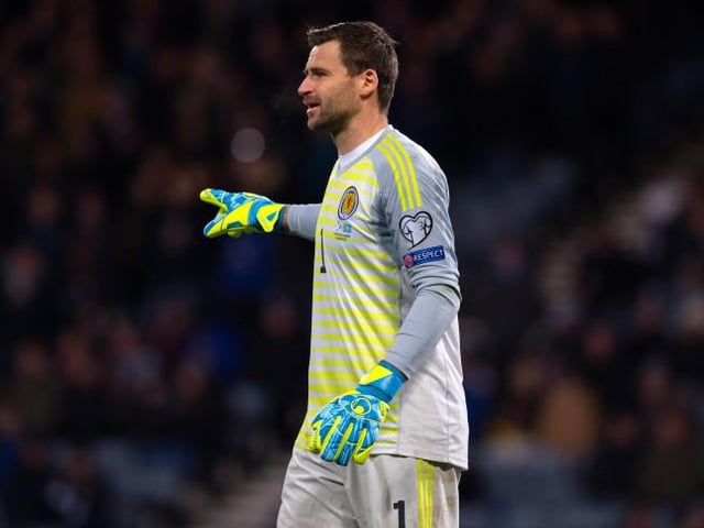 Little to do and looked to be more influential with long-flighted passes to the front two than he would be making stops - until the shoot-out and the vital save against Zahavi gave Scotland a platform to win.