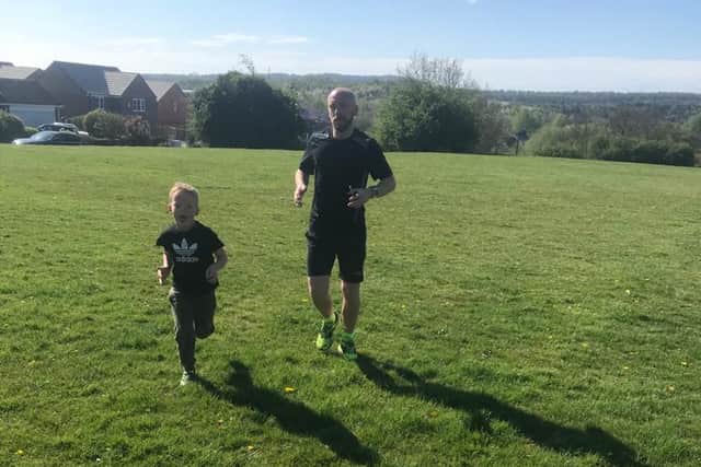 Eddie Clarke and his dad Ian started the running challenge on April 18